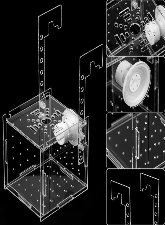 QWORK Acrylic Fish Breeding Isolation Box - Transparent Aquarium Incubator for Small Fishes Shrimp Clownfish Guppy, 3.9-inch - Image 3